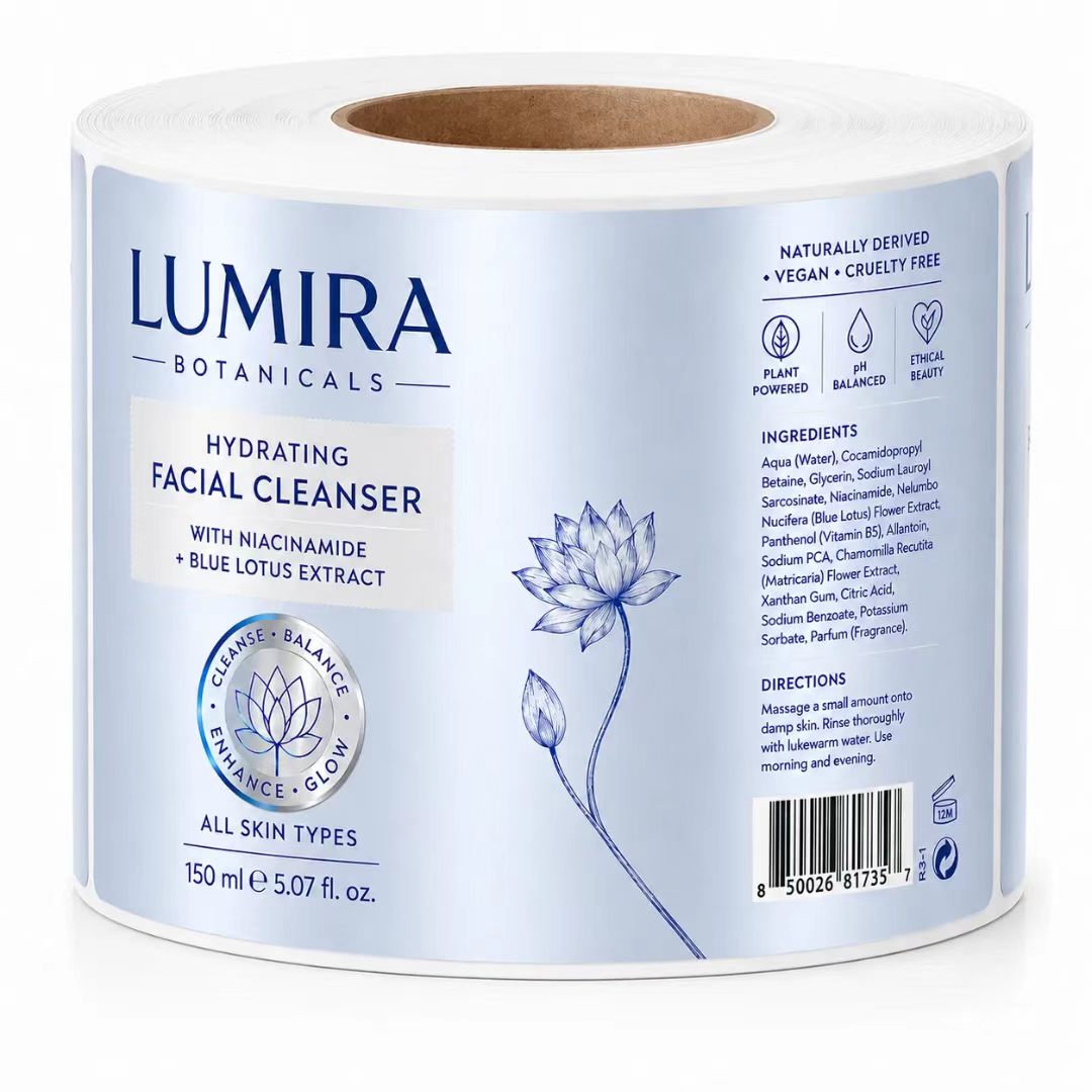 Custom Luxury Blue/Silver Foil - Luxury Skincare Labels review and price